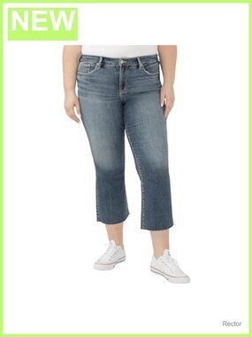 Plus Size Suki Mid Rise Curvy Fit Kick Flare Jeans Raw Hem 5-Pocket